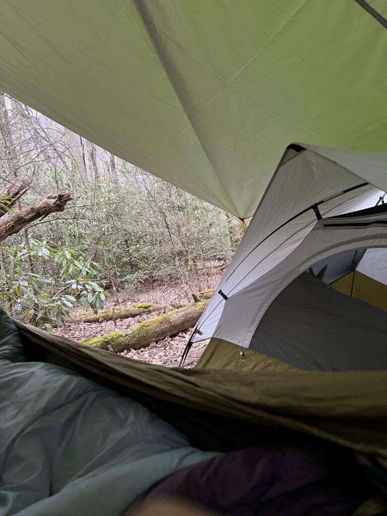 Rain cover backpacking tarp