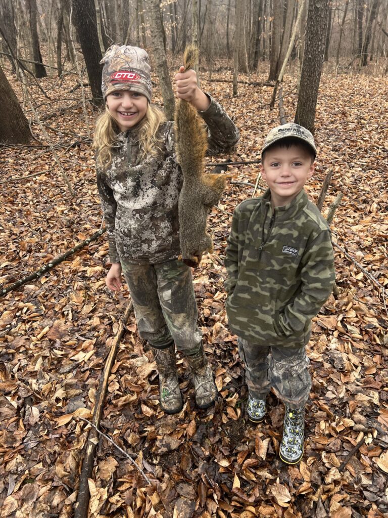 Kids squirrel hunting