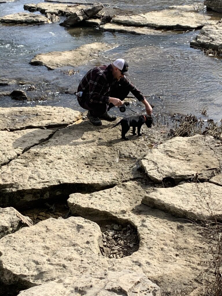 Dog Training by a creek