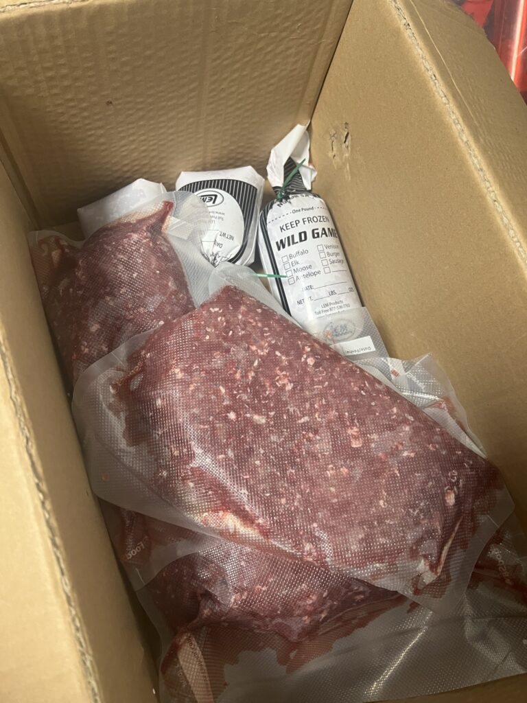 packaged wild game meat